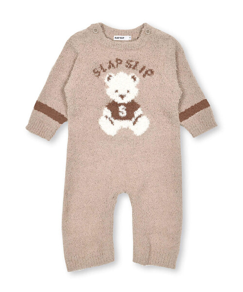 SLAP SLIP BABY(スラップスリップベビー)の「クマイチゴモチーフブークレニットロンパースベビー(70~80cm)(ロンパース・キッズ・ホワイト系その他2/ピンク系その他/オフホワイト/ベージュ・80cm/70cm)」の6枚目の写真