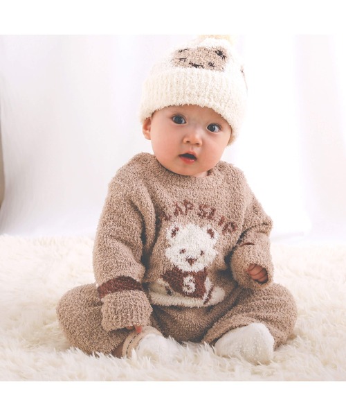 SLAP SLIP BABY(スラップスリップベビー)の「クマイチゴモチーフブークレニットロンパースベビー(70~80cm)(ロンパース・キッズ・ホワイト系その他2/ピンク系その他/オフホワイト/ベージュ・80cm/70cm)」の4枚目の写真