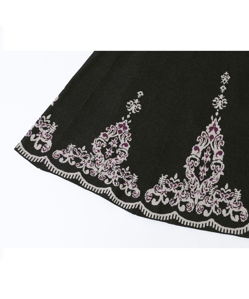 osharewalker（オシャレウォーカー）の「【廃盤】『モチーフ柄ニットジャカードスカート』（スカート・レディース・ブラック・2/1）」の12枚目の写真