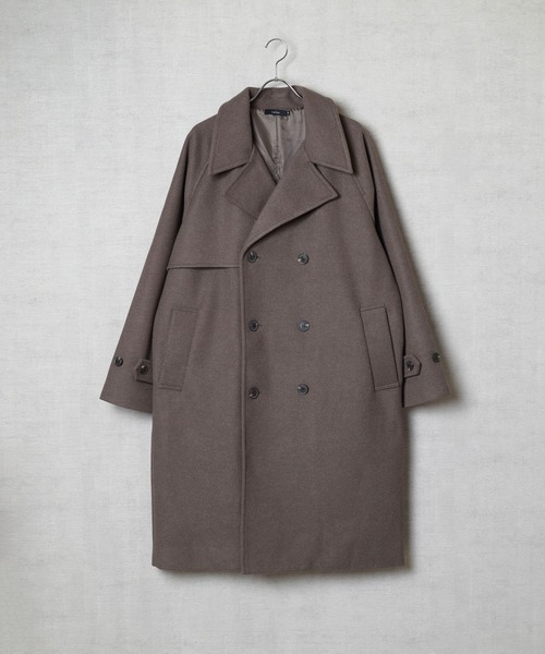 cuffne(カフネ)の「【cuffne(カフネ)】メルトンラグランスリーブトレンチコート(トレンチコート・メンズ・チャコール/ベージュ/ブラウン・M/L)」の3枚目の写真