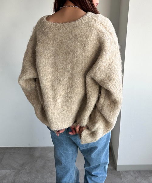 apres jour mignon（アプレジュールミニョン）の「ふわふわ起毛カーディガン【ZOZOTOWN限定アイテム】【SETUP着用可能】（カーディガン/ボレロ・レディース・グレー/アイボリー/ブルー・X-LARGE/フリー）」の7枚目の写真
