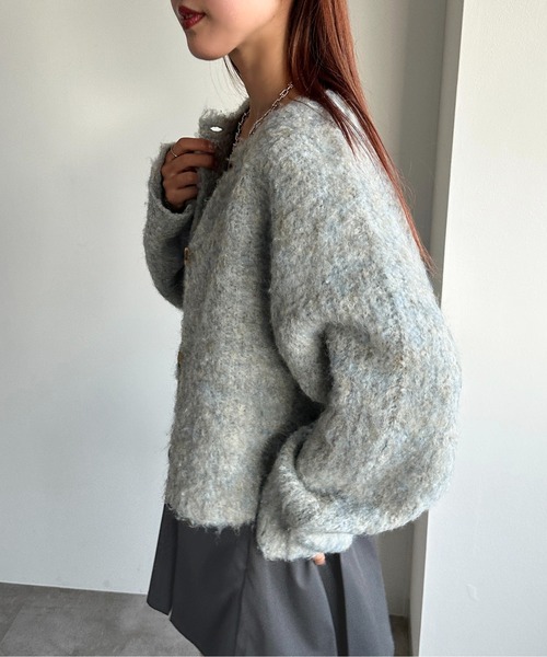 apres jour mignon（アプレジュールミニョン）の「ふわふわ起毛カーディガン【ZOZOTOWN限定アイテム】【SETUP着用可能】（カーディガン/ボレロ・レディース・グレー/アイボリー/ブルー・X-LARGE/フリー）」の20枚目の写真