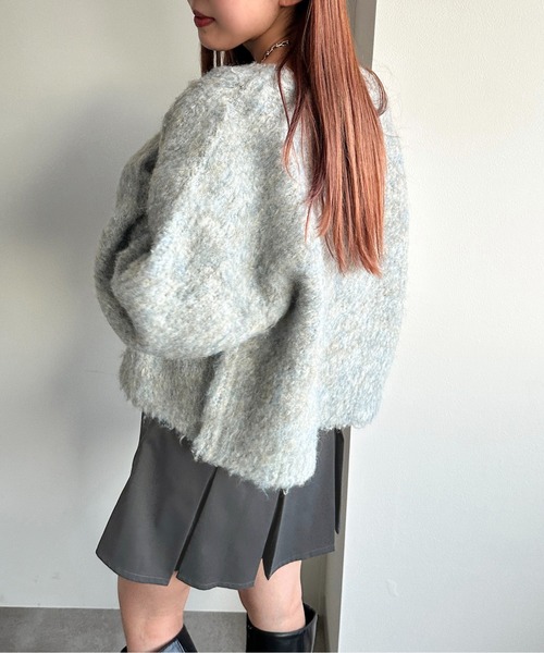 apres jour mignon（アプレジュールミニョン）の「ふわふわ起毛カーディガン【ZOZOTOWN限定アイテム】【SETUP着用可能】（カーディガン/ボレロ・レディース・グレー/アイボリー/ブルー・X-LARGE/フリー）」の21枚目の写真