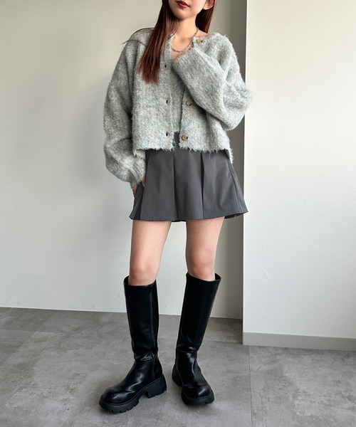 apres jour mignon（アプレジュールミニョン）の「ふわふわ起毛カーディガン【ZOZOTOWN限定アイテム】【SETUP着用可能】（カーディガン/ボレロ・レディース・グレー/アイボリー/ブルー・X-LARGE/フリー）」の22枚目の写真