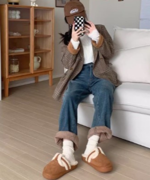 Vipoa(ヴィポア)の「スエードモコモコムートンスリッポン(スリッポン・レディース・ブラック/ブラウン/ベージュ・SMALL/LARGE/MEDIUM)」の20枚目の写真