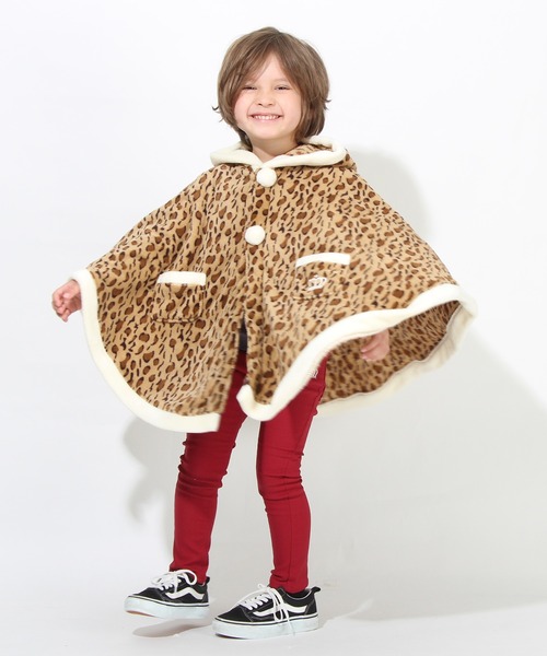 ヒョウ柄フード付きポンチョ 7374（ポンチョ）｜BABYDOLL