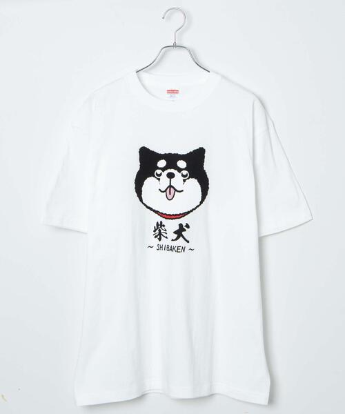 WEGO(ウィゴー)の「WEGO/黒柴犬T(Tシャツ/カットソー・メンズ・ホワイト/ブラック・LARGE/X-LARGE/XX-LARGE/MEDIUM)」の1枚目の写真
