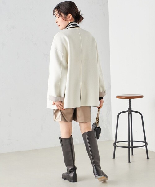 SHIPS(シップス)の「〈手洗い可能〉ハーフ タック パンツ(その他パンツ・レディース・ゴールド/ブラック・38/36)」の20枚目の写真