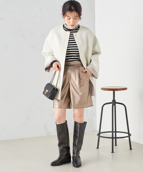 SHIPS(シップス)の「〈手洗い可能〉ハーフ タック パンツ(その他パンツ・レディース・ゴールド/ブラック・38/36)」の21枚目の写真