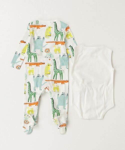 STELLA McCARTNEY(ステラマッカートニー)の「STELLA McCARTNEY (ステラマッカートニー) Baby アニマル長袖ロンパースセット(ロンパース・キッズ・ホワイト・6M/12M)」の2枚目の写真