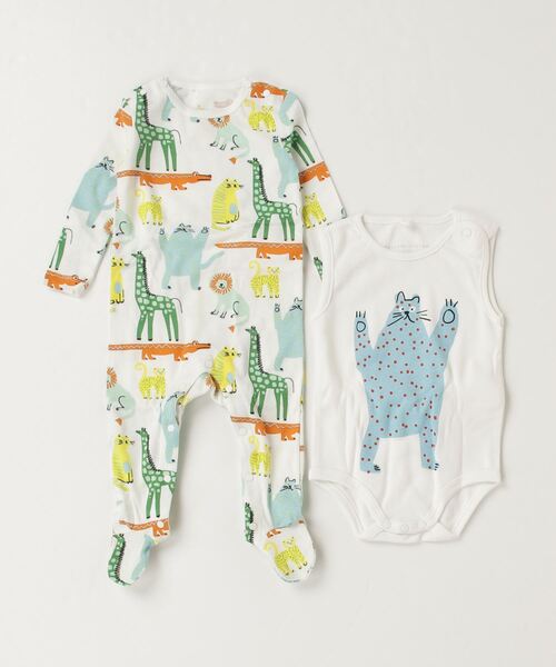 STELLA McCARTNEY(ステラマッカートニー)の「STELLA McCARTNEY (ステラマッカートニー) Baby アニマル長袖ロンパースセット(ロンパース・キッズ・ホワイト・6M/12M)」の8枚目の写真