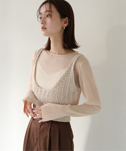 CLEIO（クレイオ）の「【CLEIO】2WAYリネンニットビスチェ/2WAY LINEN KNITTED BUSTIER/982-11602（ニット/セーター・レディース・アイボリー/ベージュ/ブラウン・FREE）」の7枚目の写真