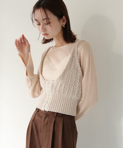 CLEIO（クレイオ）の「【CLEIO】2WAYリネンニットビスチェ/2WAY LINEN KNITTED BUSTIER/982-11602（ニット/セーター・レディース・アイボリー/ベージュ/ブラウン・FREE）」の11枚目の写真