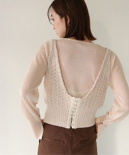CLEIO（クレイオ）の「【CLEIO】2WAYリネンニットビスチェ/2WAY LINEN KNITTED BUSTIER/982-11602（ニット/セーター・レディース・アイボリー/ベージュ/ブラウン・FREE）」の9枚目の写真