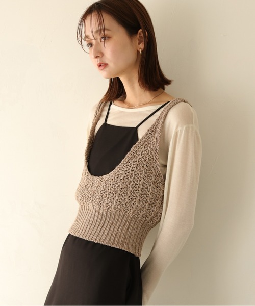 CLEIO（クレイオ）の「【CLEIO】2WAYリネンニットビスチェ/2WAY LINEN KNITTED BUSTIER/982-11602（ニット/セーター・レディース・アイボリー/ベージュ/ブラウン・FREE）」の18枚目の写真