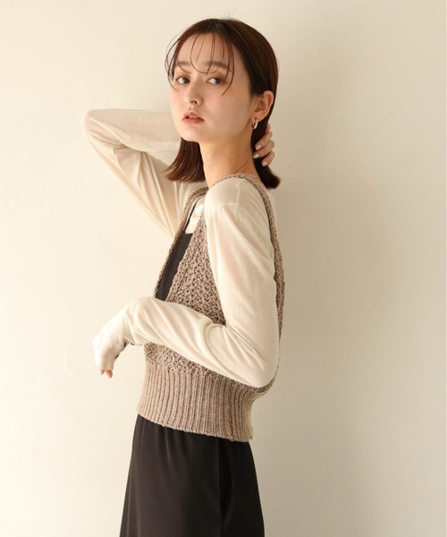 CLEIO（クレイオ）の「【CLEIO】2WAYリネンニットビスチェ/2WAY LINEN KNITTED BUSTIER/982-11602（ニット/セーター・レディース・アイボリー/ベージュ/ブラウン・FREE）」の19枚目の写真