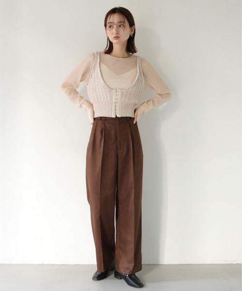 CLEIO（クレイオ）の「【CLEIO】2WAYリネンニットビスチェ/2WAY LINEN KNITTED BUSTIER/982-11602（ニット/セーター・レディース・アイボリー/ベージュ/ブラウン・FREE）」の12枚目の写真