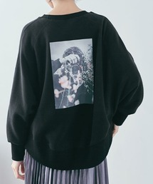 フォトプリント 裏起毛 スウェット プルオーバー