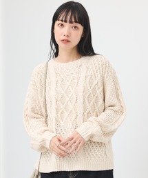 earth music&ecology | ウォッシャブルケーブルプルオーバー(Tシャツ/カットソー)