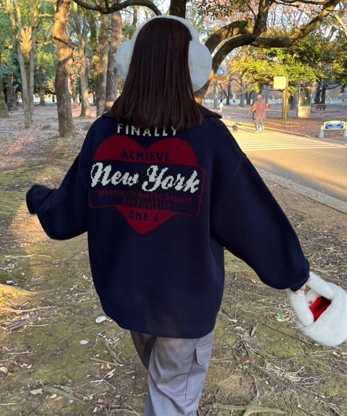 nemne store(ネンネストア)の「【低身長サイズあり】モチーフハーフジップニット(ニット/セーター・レディース・ネイビー系2/グレー/ボルドー/アイボリー/ライトブルー/ネイビー系1・SMALL/MEDIUM)」の14枚目の写真