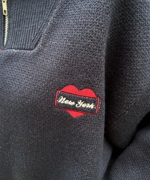 nemne store(ネンネストア)の「【低身長サイズあり】モチーフハーフジップニット(ニット/セーター・レディース・ネイビー系2/グレー/ボルドー/アイボリー/ライトブルー/ネイビー系1・SMALL/MEDIUM)」の17枚目の写真