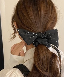 ビジュー付きリボンシュシュ