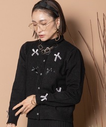 リボンモチーフカーデ