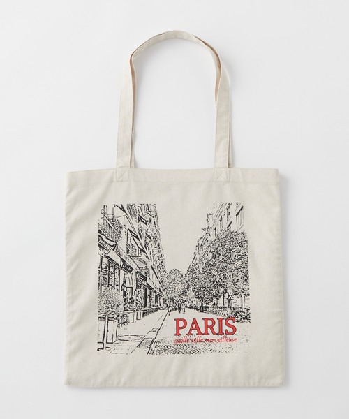 BONLECILL（ボンルシール）の「PARIS スーベニアコットンリネントートバッグ（トートバッグ・レディース・ブラック/アイボリー・FREE）」の8枚目の写真