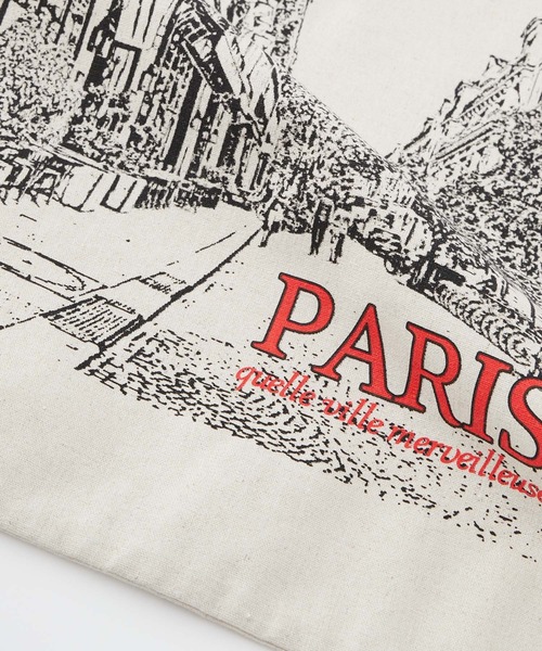 BONLECILL（ボンルシール）の「PARIS スーベニアコットンリネントートバッグ（トートバッグ・レディース・ブラック/アイボリー・FREE）」の13枚目の写真