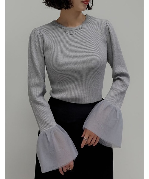 なちゃ リブカットソーメローデザイントップス | titivate