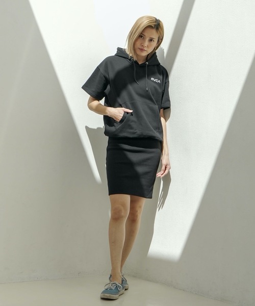 【セール】RVCA レディース MINI RVCA HOODIE ST DRESS ワンピース 【2024年春夏モデル】/ルーカレディースタイトリブデザインワンピースフーディ（ワンピース）｜RVCA（ルーカ）