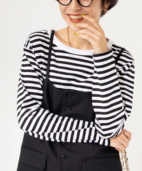 Rie Miller（リエミラー）の「GIZA COTTONロングスリーブTシャツ（Tシャツ/カットソー・レディース・ブラック系その他3/ブルー系その他3/グレー系その他・38）」の2枚目の写真