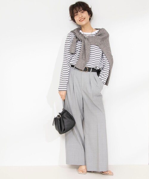 Rie Miller（リエミラー）の「GIZA COTTONロングスリーブTシャツ（Tシャツ/カットソー・レディース・ブラック系その他3/ブルー系その他3/グレー系その他・38）」の9枚目の写真