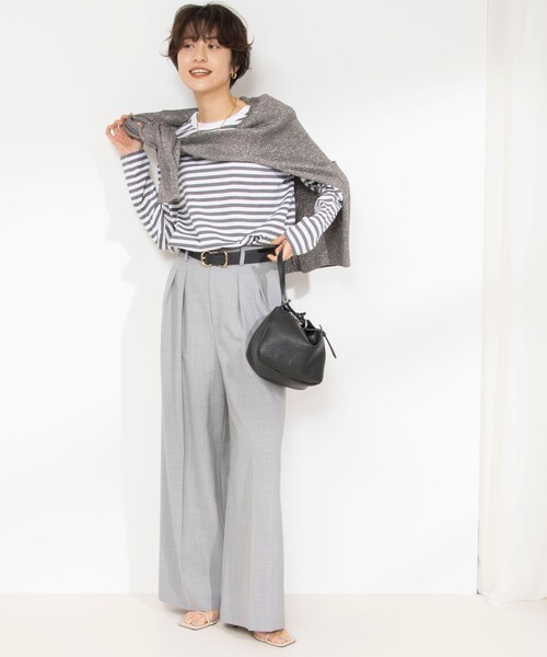 Rie Miller（リエミラー）の「GIZA COTTONロングスリーブTシャツ（Tシャツ/カットソー・レディース・ブラック系その他3/ブルー系その他3/グレー系その他・38）」の10枚目の写真