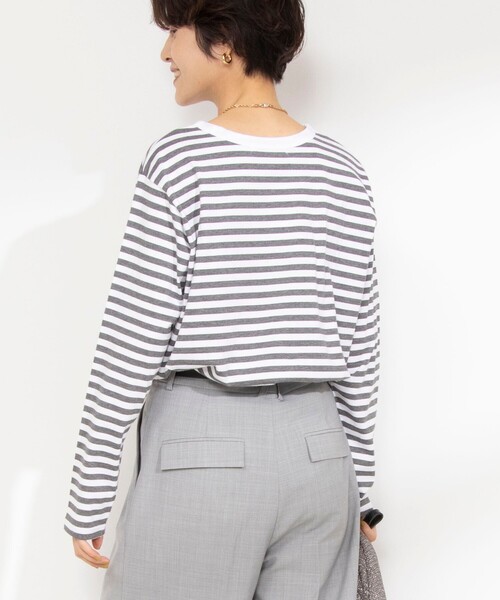 Rie Miller（リエミラー）の「GIZA COTTONロングスリーブTシャツ（Tシャツ/カットソー・レディース・ブラック系その他3/ブルー系その他3/グレー系その他・38）」の12枚目の写真