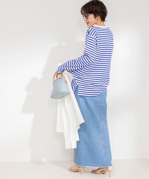 Rie Miller（リエミラー）の「GIZA COTTONロングスリーブTシャツ（Tシャツ/カットソー・レディース・ブラック系その他3/ブルー系その他3/グレー系その他・38）」の14枚目の写真