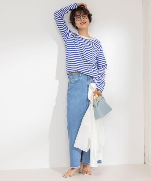 Rie Miller（リエミラー）の「GIZA COTTONロングスリーブTシャツ（Tシャツ/カットソー・レディース・ブラック系その他3/ブルー系その他3/グレー系その他・38）」の16枚目の写真