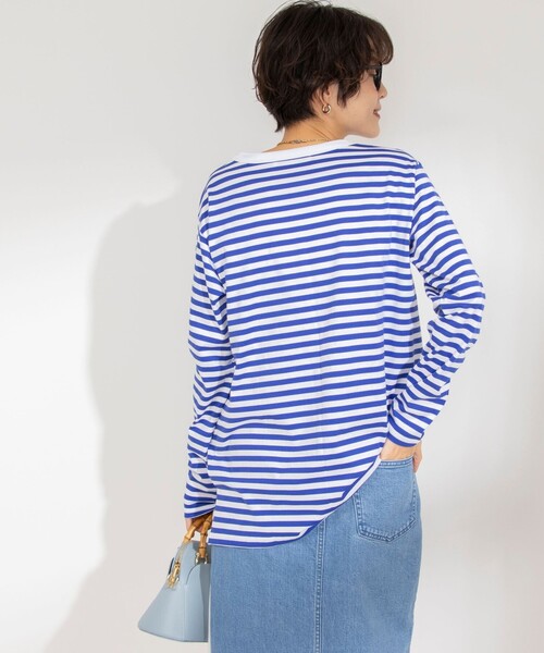 Rie Miller（リエミラー）の「GIZA COTTONロングスリーブTシャツ（Tシャツ/カットソー・レディース・ブラック系その他3/ブルー系その他3/グレー系その他・38）」の18枚目の写真