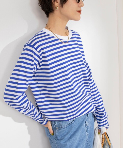 Rie Miller（リエミラー）の「GIZA COTTONロングスリーブTシャツ（Tシャツ/カットソー・レディース・ブラック系その他3/ブルー系その他3/グレー系その他・38）」の19枚目の写真