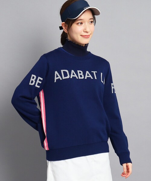 adabat(アダバット)の「◆【手洗い可】 リバーシブル クルーネックセーター(ニット/セーター・レディース・ネイビー/オフホワイト・38/40/36/42)」の1枚目の写真