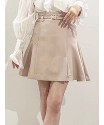 ベルト付スリットミニスカパン