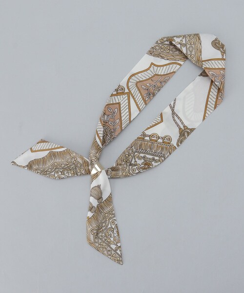 THE SHOP TK （ザ ショップ ティーケー ）の「◆アソート柄リング付きスカーフ（バンダナ/スカーフ・レディース・ホワイト系8/ベージュ系5/ホワイト系9/ブルー系その他2/ブラック系7/ホワイト系3・00）」の3枚目の写真