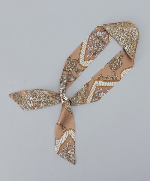 THE SHOP TK （ザ ショップ ティーケー ）の「◆アソート柄リング付きスカーフ（バンダナ/スカーフ・レディース・ホワイト系8/ベージュ系5/ホワイト系9/ブルー系その他2/ブラック系7/ホワイト系3・00）」の6枚目の写真