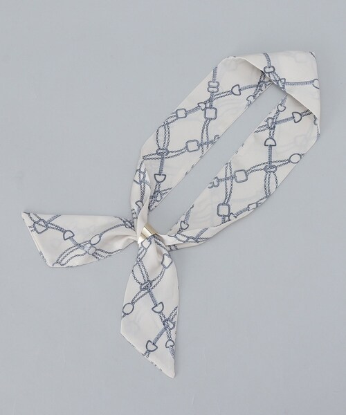 THE SHOP TK （ザ ショップ ティーケー ）の「◆アソート柄リング付きスカーフ（バンダナ/スカーフ・レディース・ホワイト系8/ベージュ系5/ホワイト系9/ブルー系その他2/ブラック系7/ホワイト系3・00）」の11枚目の写真