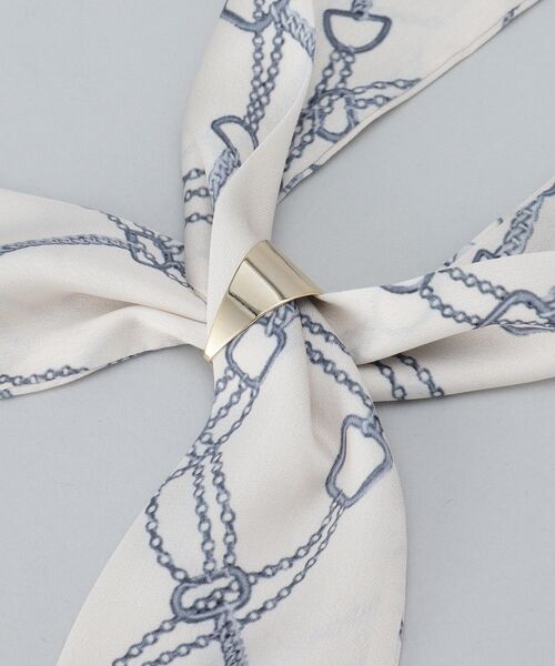 THE SHOP TK （ザ ショップ ティーケー ）の「◆アソート柄リング付きスカーフ（バンダナ/スカーフ・レディース・ホワイト系8/ベージュ系5/ホワイト系9/ブルー系その他2/ブラック系7/ホワイト系3・00）」の9枚目の写真