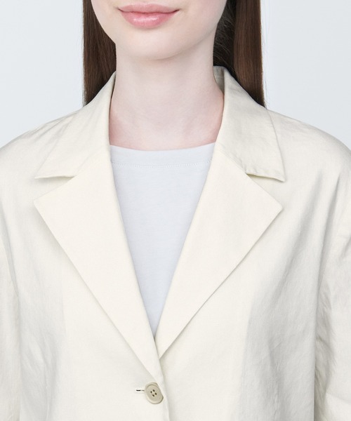 美品　Givenchy ロゴ シルク混 ベージュ テーラードジャケット アウトレット】【夏向け】麻調テーラードジャケット ベージュ