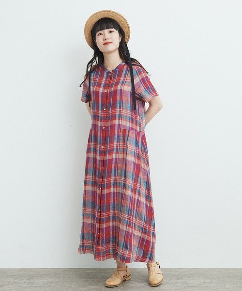 bulle de savon（ビュルデサボン）の「Linen Check シャツ