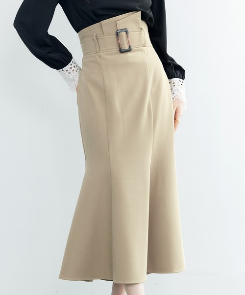 SAISON DE PAPILLON（セゾンドパピヨン）の「ハイウエストマーメイドスカート（スカート・レディース・ブラック/ブラウン/アイボリー/ライトブラウン・S/M/L）」の4枚目の写真