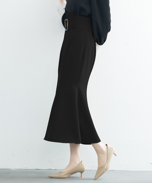 SAISON DE PAPILLON（セゾンドパピヨン）の「ハイウエストマーメイドスカート（スカート・レディース・ブラック/ブラウン/アイボリー/ライトブラウン・S/M/L）」の12枚目の写真