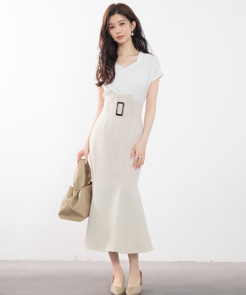 SAISON DE PAPILLON（セゾンドパピヨン）の「ハイウエストマーメイドスカート（スカート・レディース・ブラック/ブラウン/アイボリー/ライトブラウン・S/M/L）」の19枚目の写真